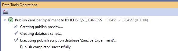 Step 5: Check the Data Tools Operations Output Window